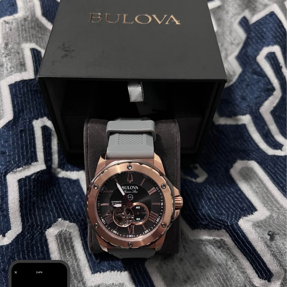 Bulova Black and Gold Watch